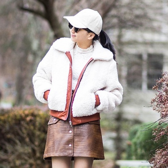 BLANK NYC Sherpa Jacket In Marshmallow - Picture 8 of 10